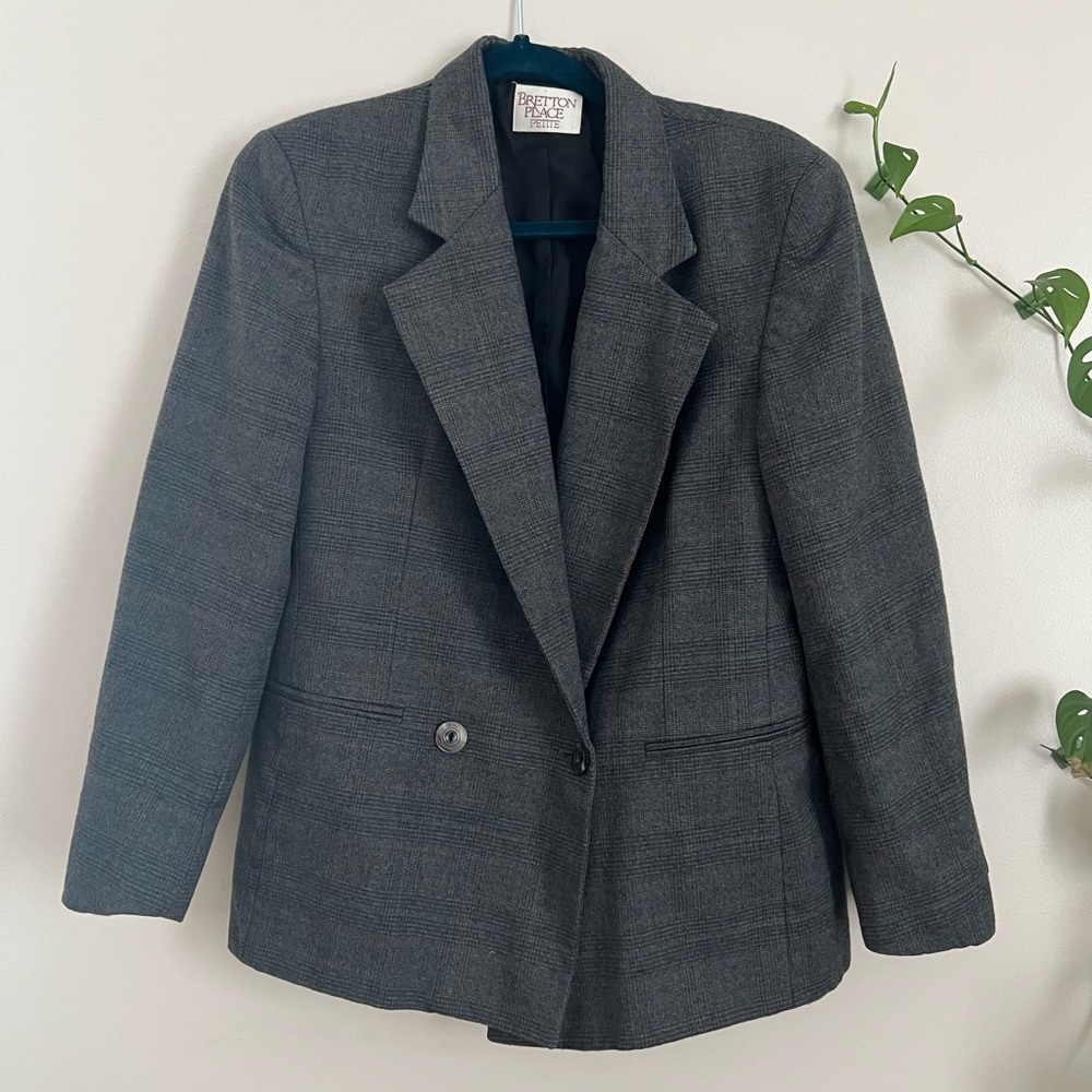 Gray Plaid Bretton Place preppy Blazer